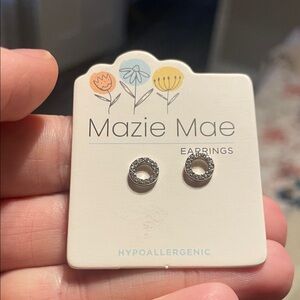 Chic CZ Clear Stud Earrings